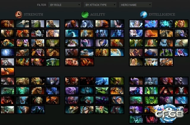 Dota 2 có tới hơn 100 tướng khác nhau để lựa chọn