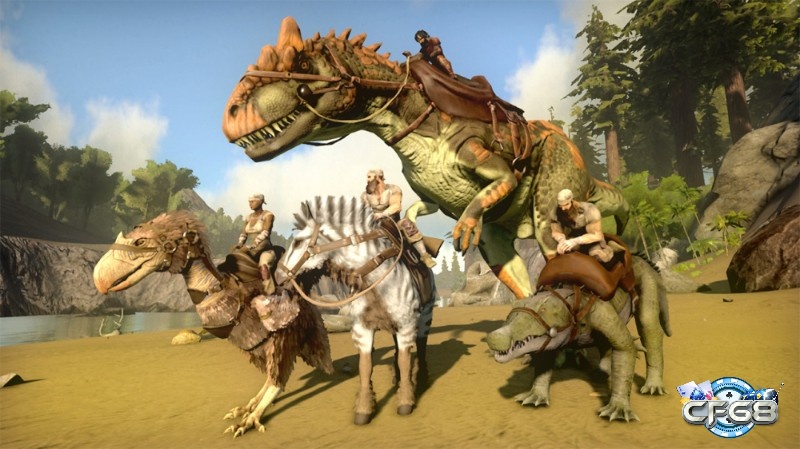 ARK: Survival Evolved lấy bối cảnh sinh tồn giữa hòn đảo đầy khủng long