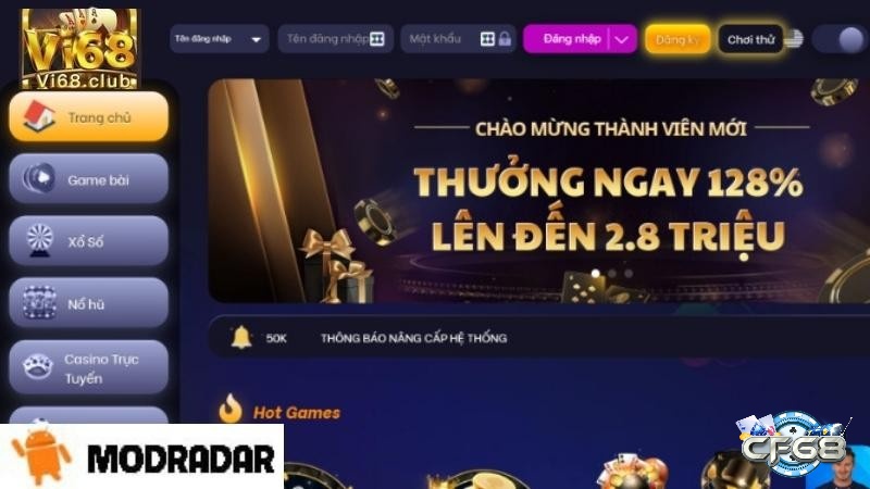Kho game đa dạng hấp dẫn khi đăng nhập Vi68 thành công