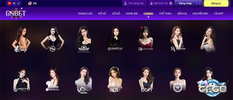 Nhà cái Gn bet cung cấp hàng loạt các trò chơi casino trực tuyến hấp dẫn