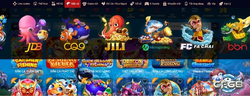 Bắn cá và nổ hũ là hai dòng game được yêu thích nhất tại web cược