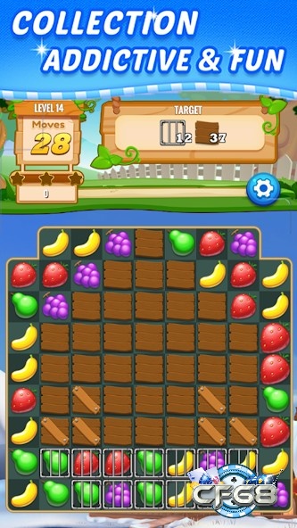 Các loại trái cây trong game được thiết kế đa dạng và đầy màu sắc lung linh